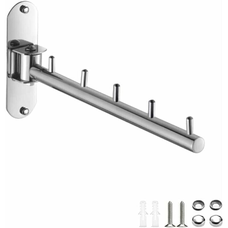 Wall Mounted Folding Clothes Hanger Rack Space Saving Laundry Door