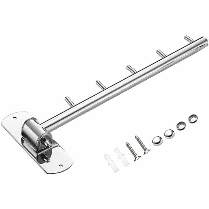 Wall Mounted Folding Clothes Hanger Rack Space Saving Laundry Door