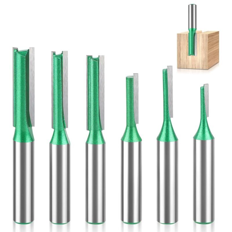 6pc Router Bit Set Copying Grooving Woodworking Bits 3-8mm Shank