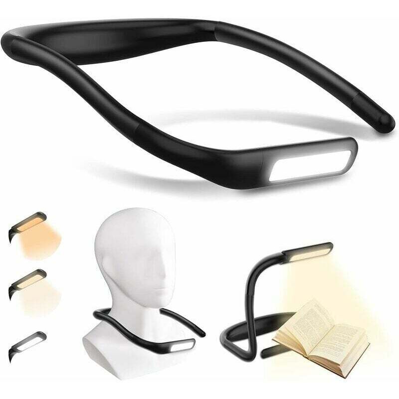 LED Neck Reading Light Rechargeable Flexible Arms 3 Colours Adjustable