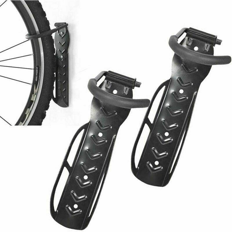 Wall Mounted Bike Storage Rack Hook Hanger for Garage Black with Fittings