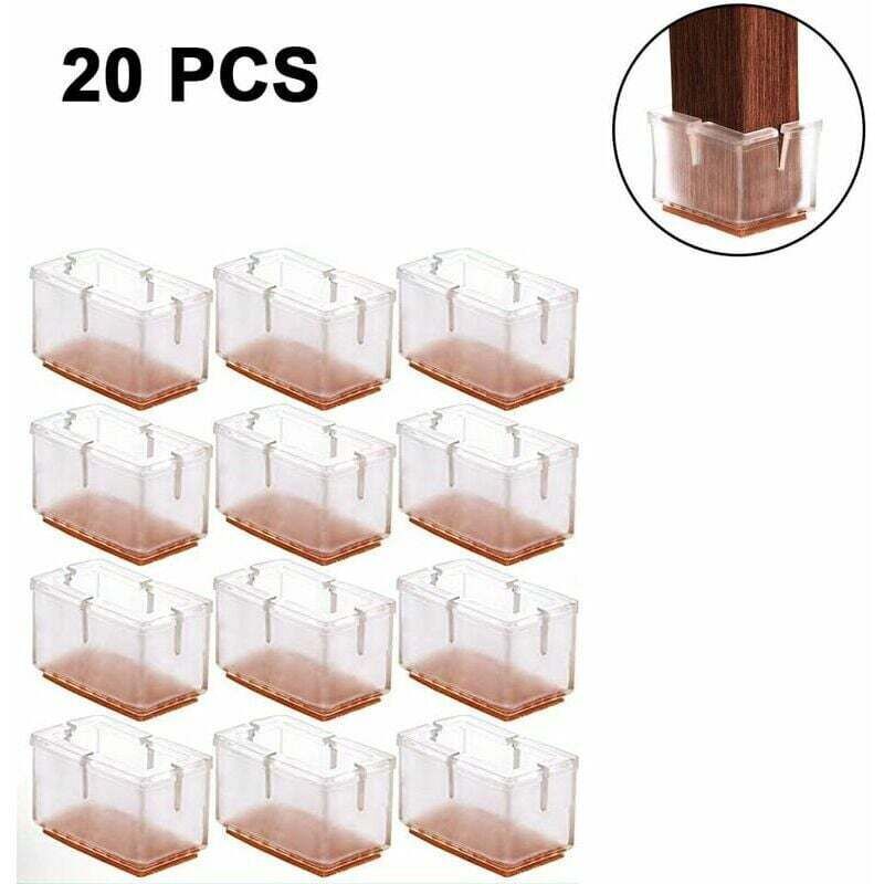 20x Silicone Chair Leg Floor Protector Caps 39-48mm Anti-Scratch Covers