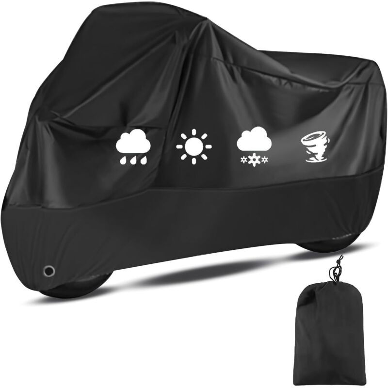 Motorcycle Cover 245x105cm 210D Waterproof UV Resistant Scooter Moped