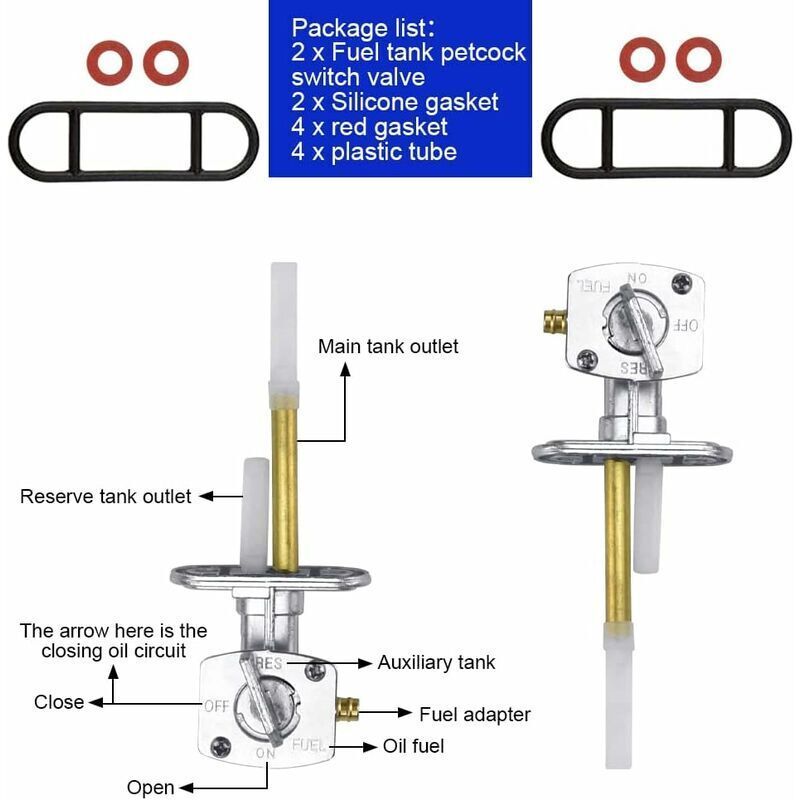 Aluminium Fuel Petcock Tap Valve Switch Anti-Corrosion for ATV Motorcycle