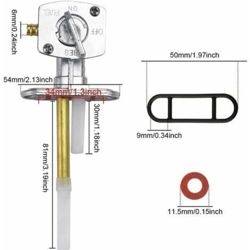 Aluminium Fuel Petcock Tap Valve Switch Anti-Corrosion for ATV Motorcycle