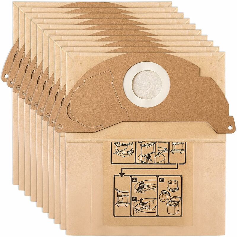 10x Filter Bags for Karcher WD2 MV2 6.904-322.0 WD2250 A2004 A2054 Vacuum