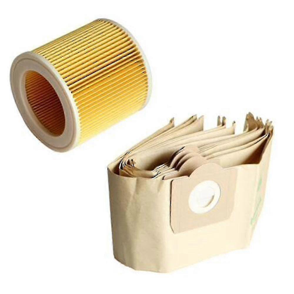 5x Dust Bags + Filter for Karcher WD3 WD3200 WD3300 A2004 A2204 Vacuum