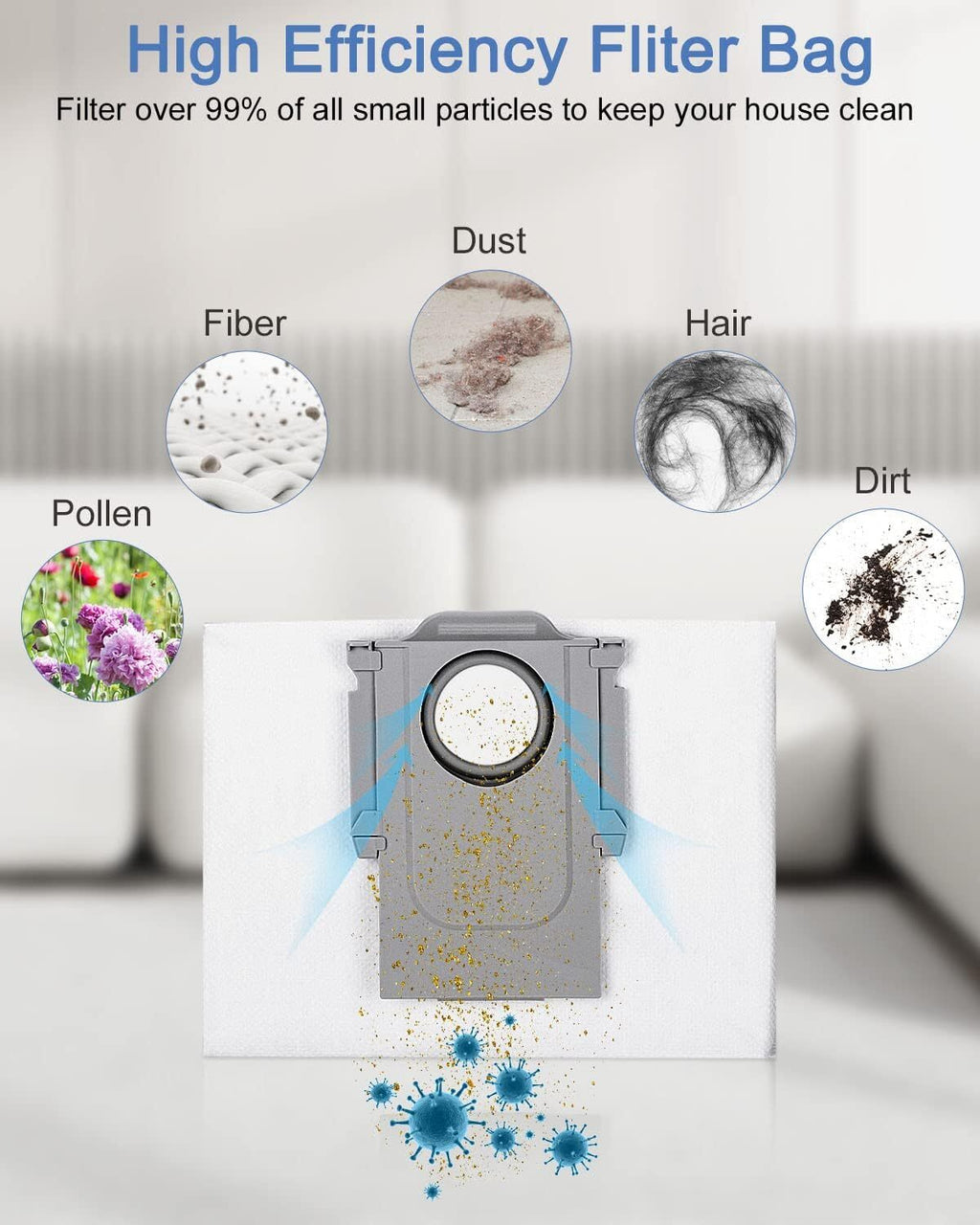 10x Dust Bags for Roborock S8+ S8 Pro Ultra S7 MaxV Ultra Q7 Robot Vacuum