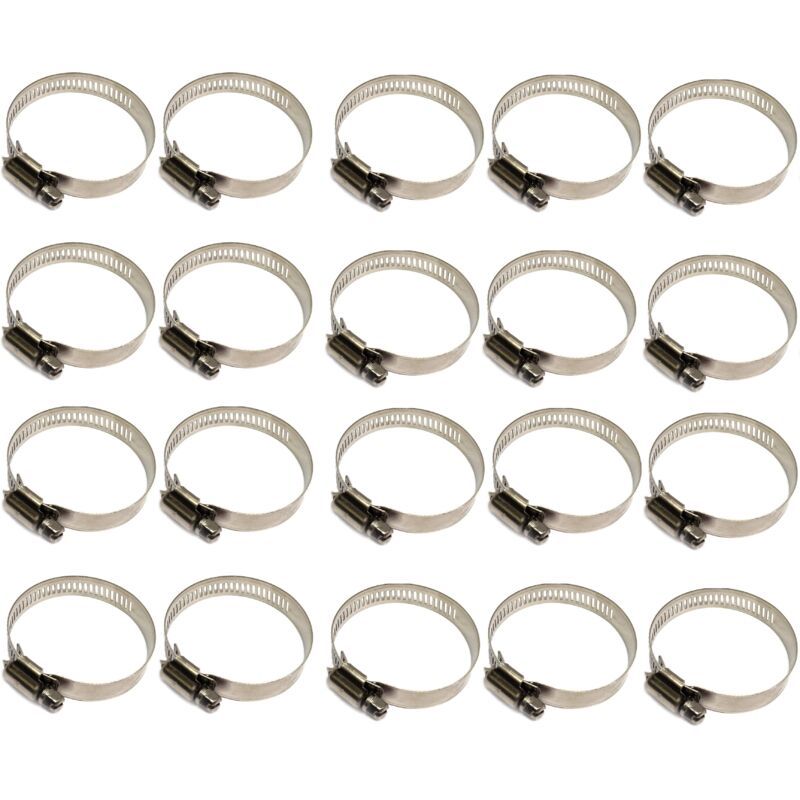20x Adjustable Hose Clamps 304 Stainless Steel 120mm Pipe Clamps