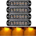4x LED Emergency Strobe Warning Lights 6 LED Surface Mount Waterproof Truck