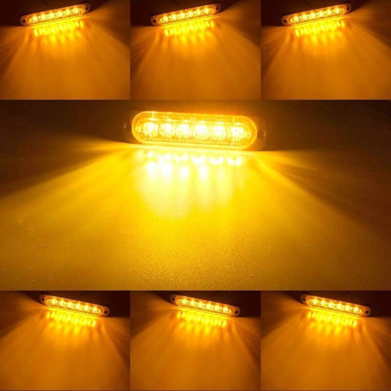 4x LED Emergency Strobe Warning Lights 6 LED Surface Mount Waterproof Truck