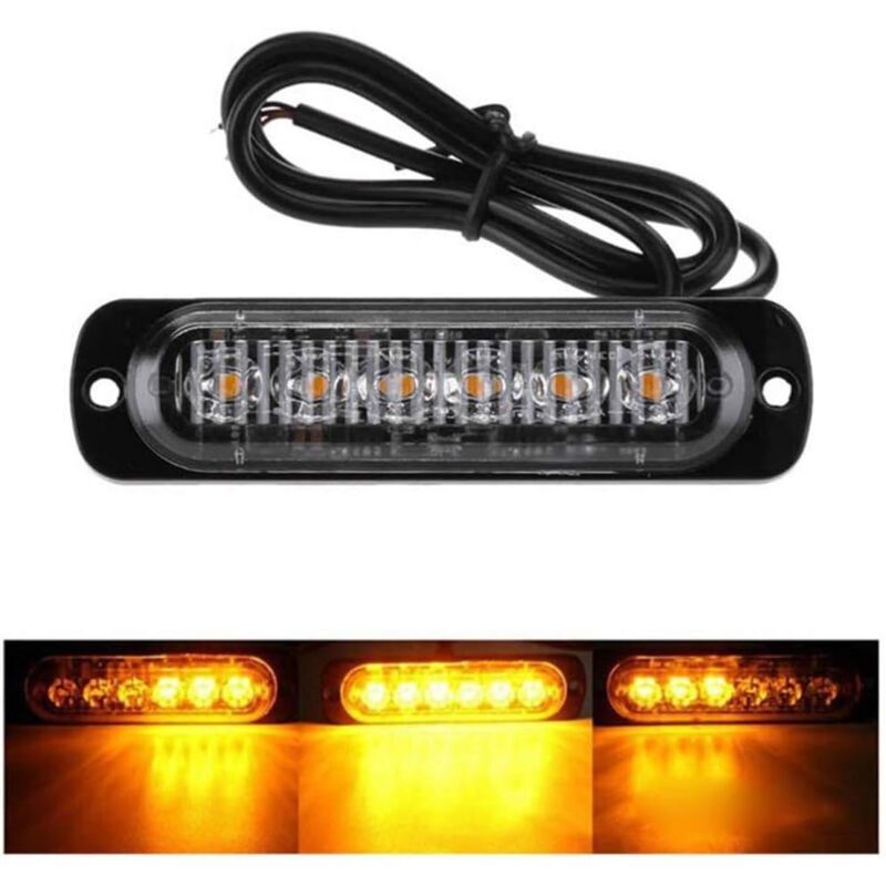 4x LED Emergency Strobe Warning Lights 6 LED Surface Mount Waterproof Truck