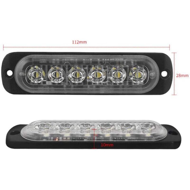 4x LED Emergency Strobe Warning Lights 6 LED Surface Mount Waterproof Truck