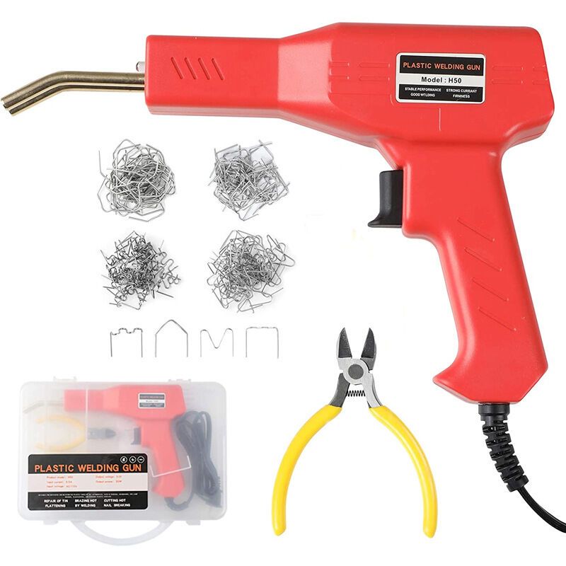 50W Hot Stapler Plastic Welder Car Bumper Repair Kit with 200 Staples