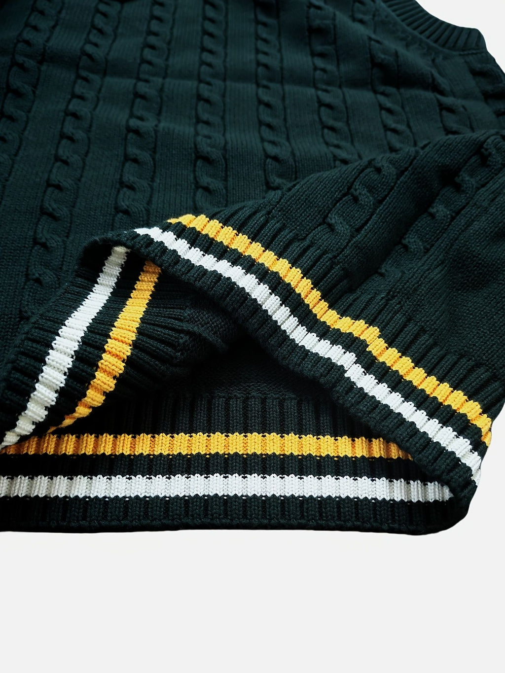 BX0009-DARK 100% Cotton Kids V-Neck Cable Knit Sweater Vest, Boys and Girls Knitwear, Dark Green, Size 130