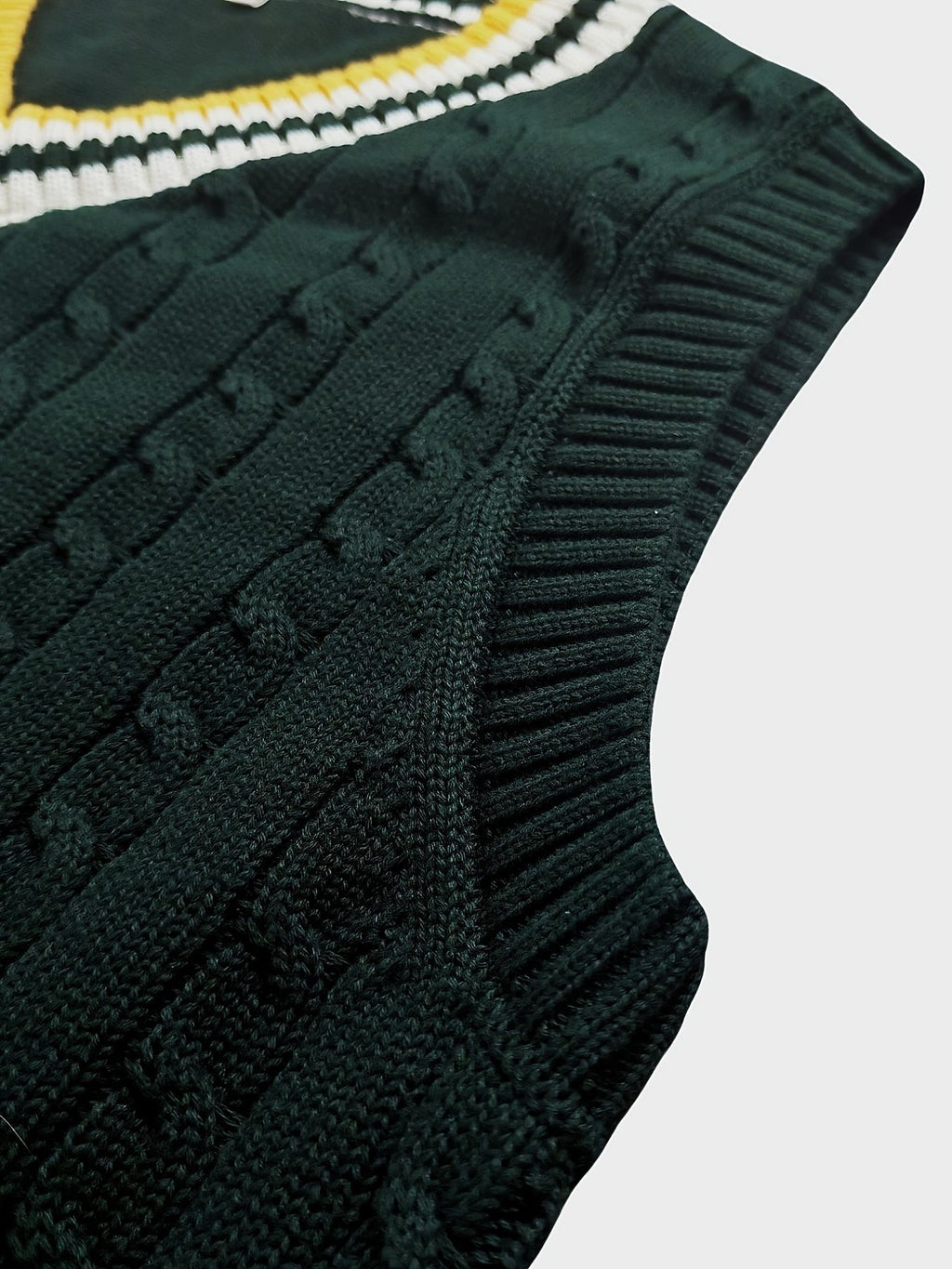 BX0009-DARK 100% Cotton Kids V-Neck Cable Knit Sweater Vest, Boys and Girls Knitwear, Dark Green, Size 160