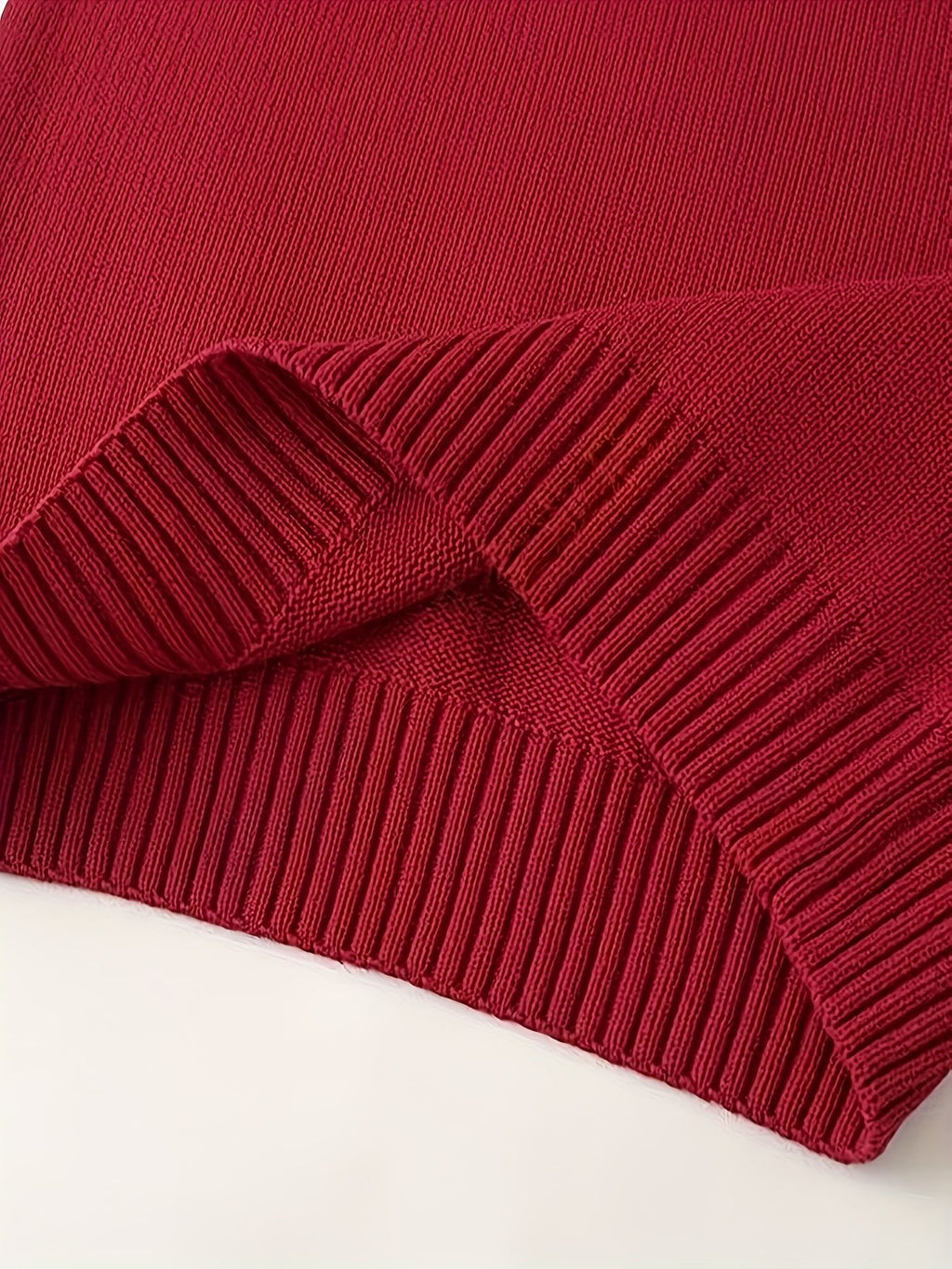 BX0011-DARK 100% Cotton Kids V-Neck Striped Sweater Vest, Boys and Girls Knitwear, Dark Red, Size 110