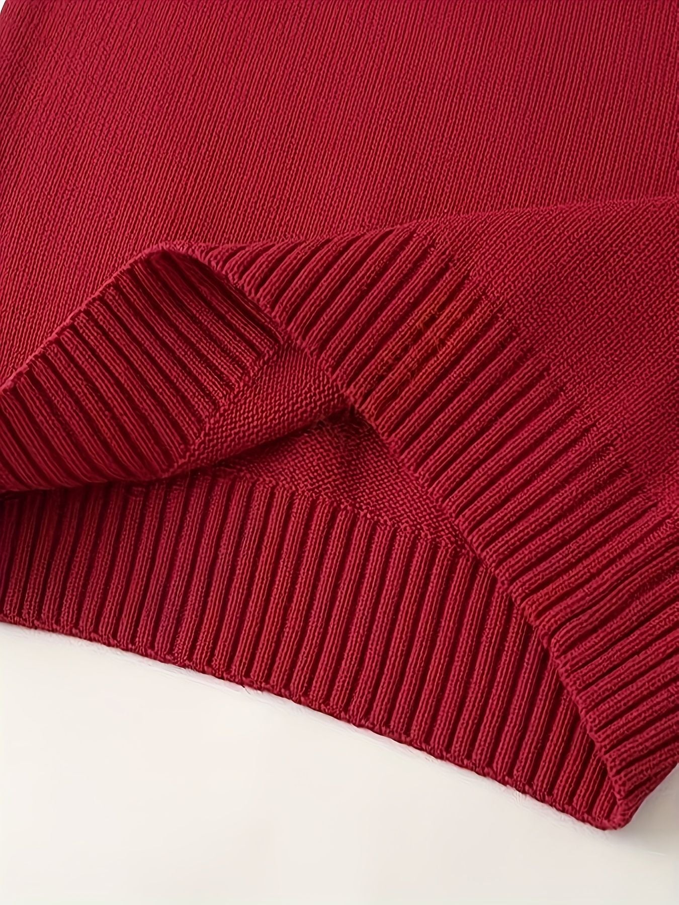 BX0011-DARK 100% Cotton Kids V-Neck Striped Sweater Vest, Boys and Girls Knitwear, Dark Red, Size 150