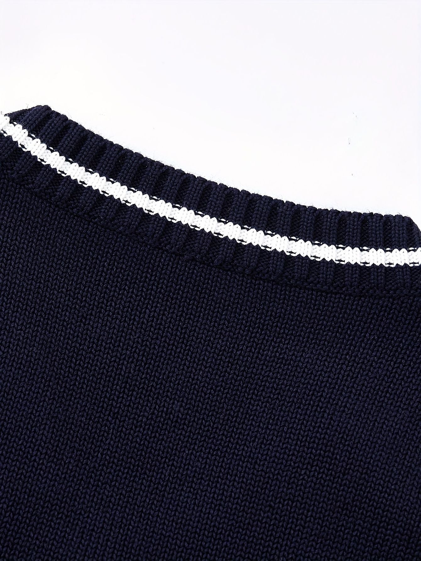 BX0013-LIGHT 100% Cotton Kids V-Neck Striped Sweater Vest, Boys and Girls Knitwear, Light Grey, Size 140