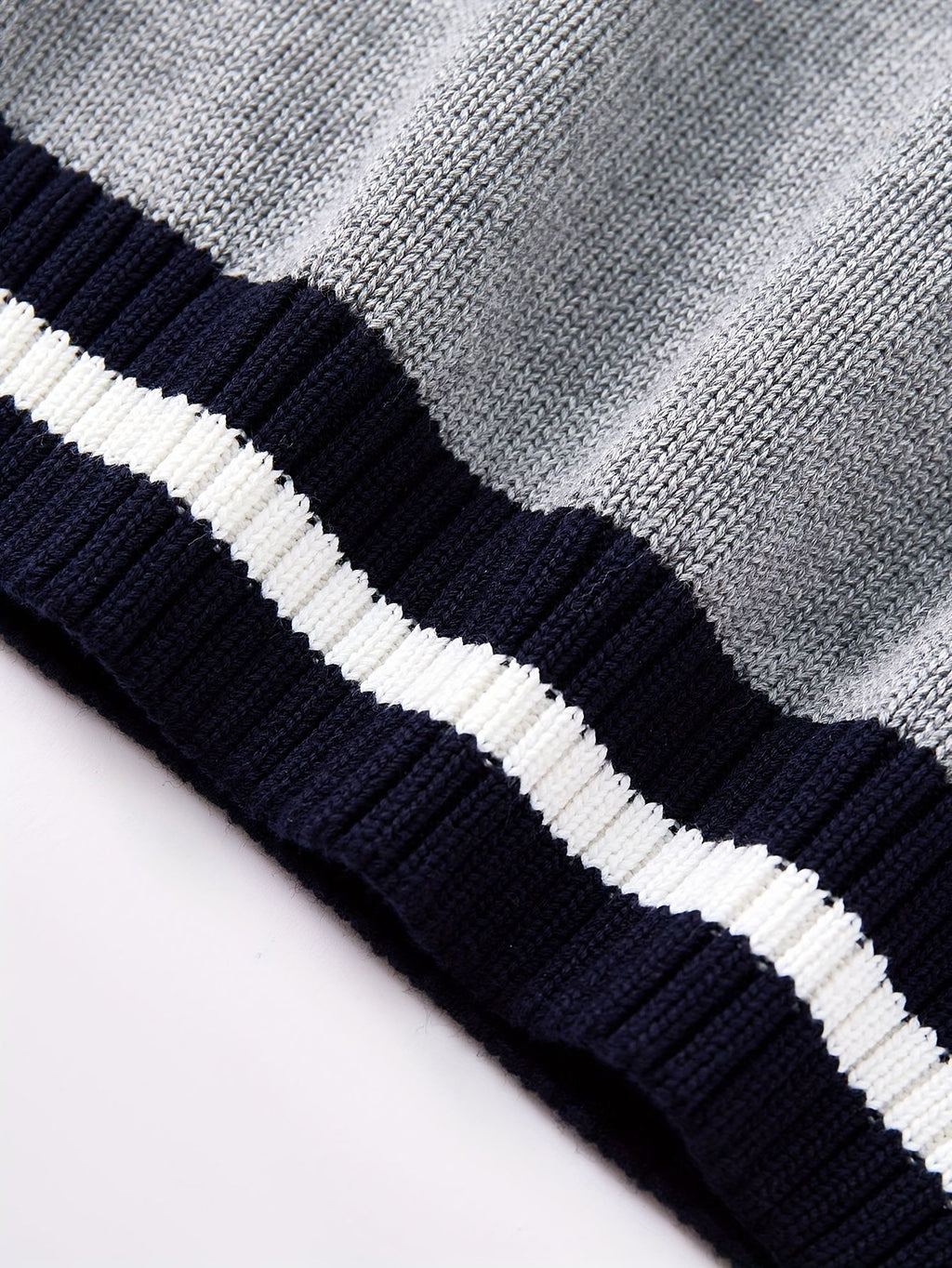 BX0013-LIGHT 100% Cotton Kids V-Neck Striped Sweater Vest, Boys and Girls Knitwear, Light Grey, Size 150