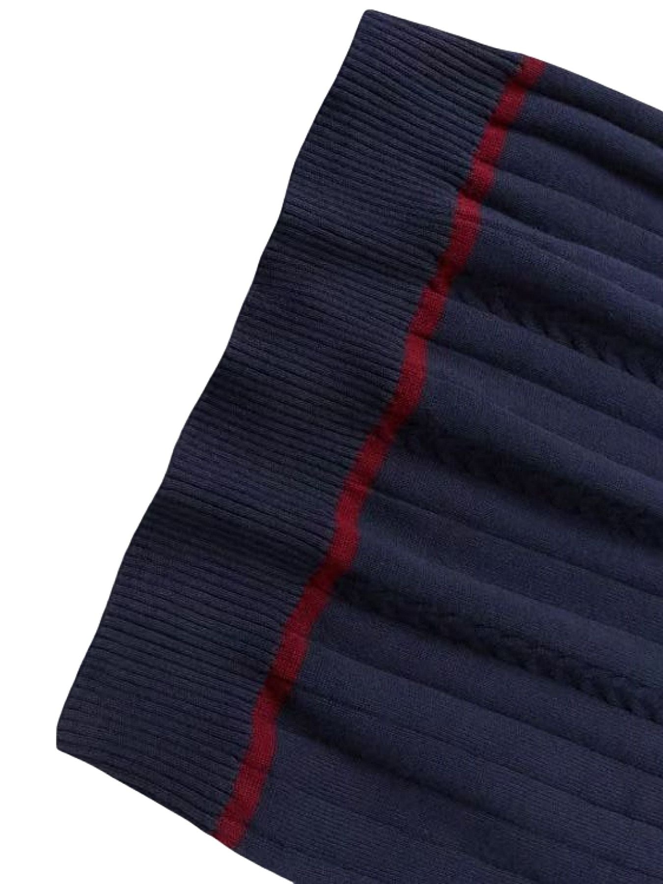 BX0037-NAVY 100% Cotton Kids V-Neck Striped Sweater Vest, Boys and Girls Knitwear, Navy Blue, Size 110