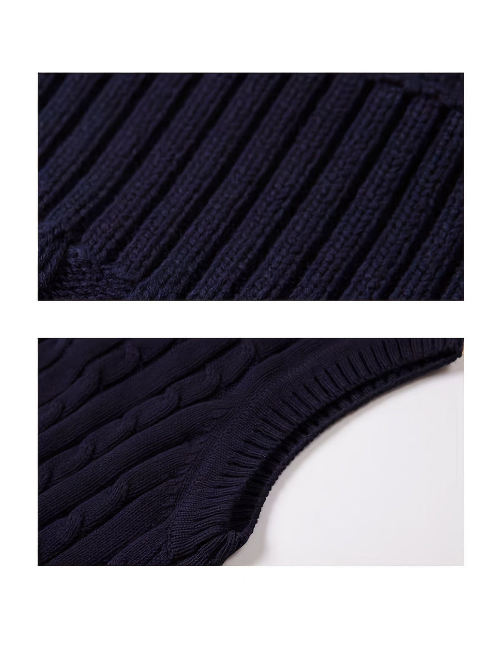 BX0038-NAVY 100% Cotton Kids V-Neck Striped Sweater Vest, Boys and Girls Knitwear, Navy Blue, Size 110