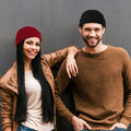 HTTWW 2-Pack Unisex Short Brim Knitted Beanie, Warm Winter Streetwear Hat