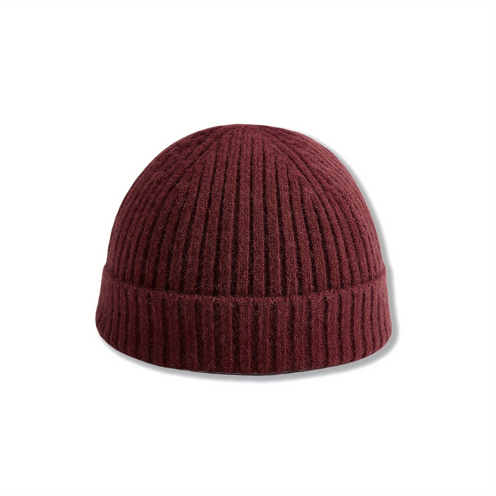 HTTWW 2-Pack Unisex Short Brim Knitted Beanie, Warm Winter Streetwear Hat