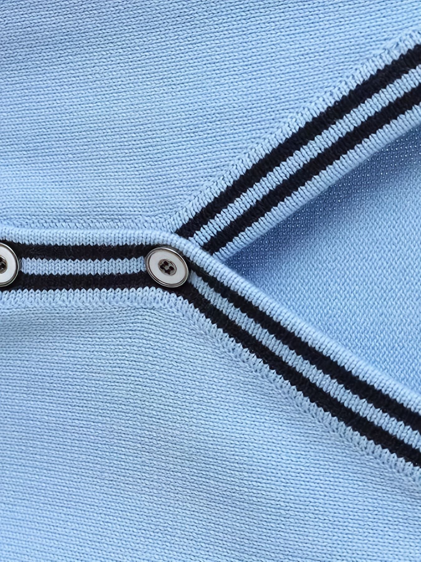 KS0017-LIGHT 100% Cotton Kids V-Neck Long sleeve Button Cardigan, Boys and Girls Knitwear, Light Blue, Size 110