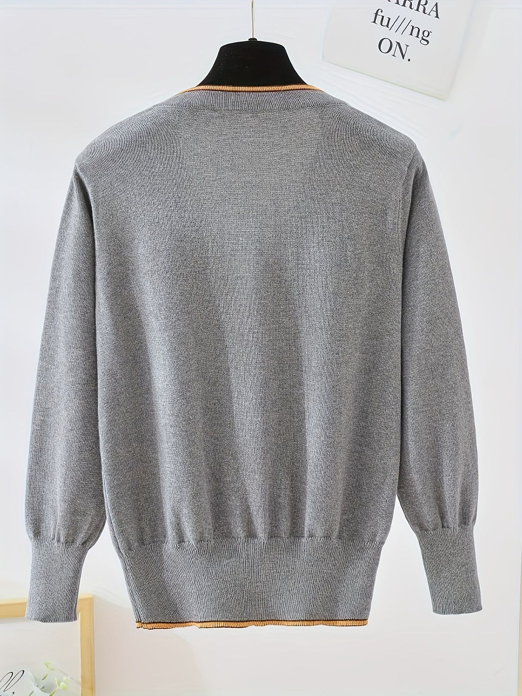 KS0022-DARK 100% Cotton Kids V-Neck Long sleeve Button Cardigan, Boys and Girls School Uniform Knitwear, Dark Grey, Size 130