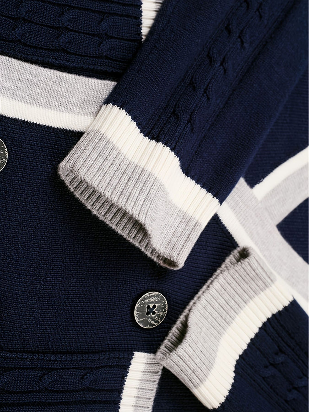 KS0025-NAVY Cotton Rich Kids V-Neck Long sleeve Button Cardigan, Boys and Girls School Uniform Knitwear, Navy Blue, Size 165