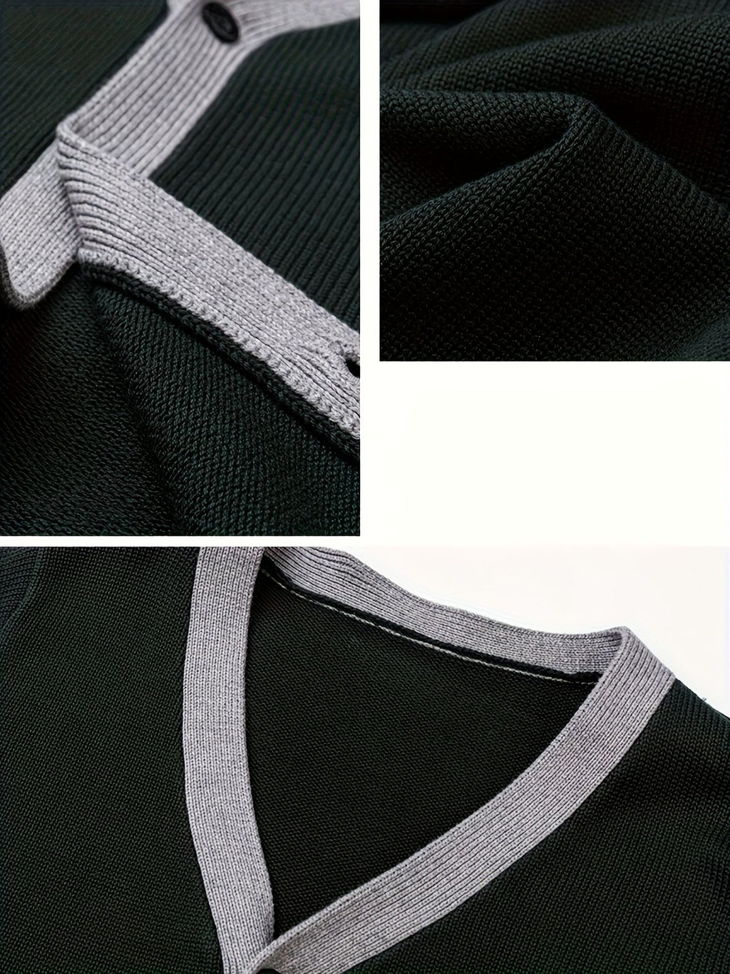 KS0034-DARK 100% Cotton Kids V-Neck Long sleeve Button Cardigan, Boys and Girls Knitwear, Dark Green, Size 130