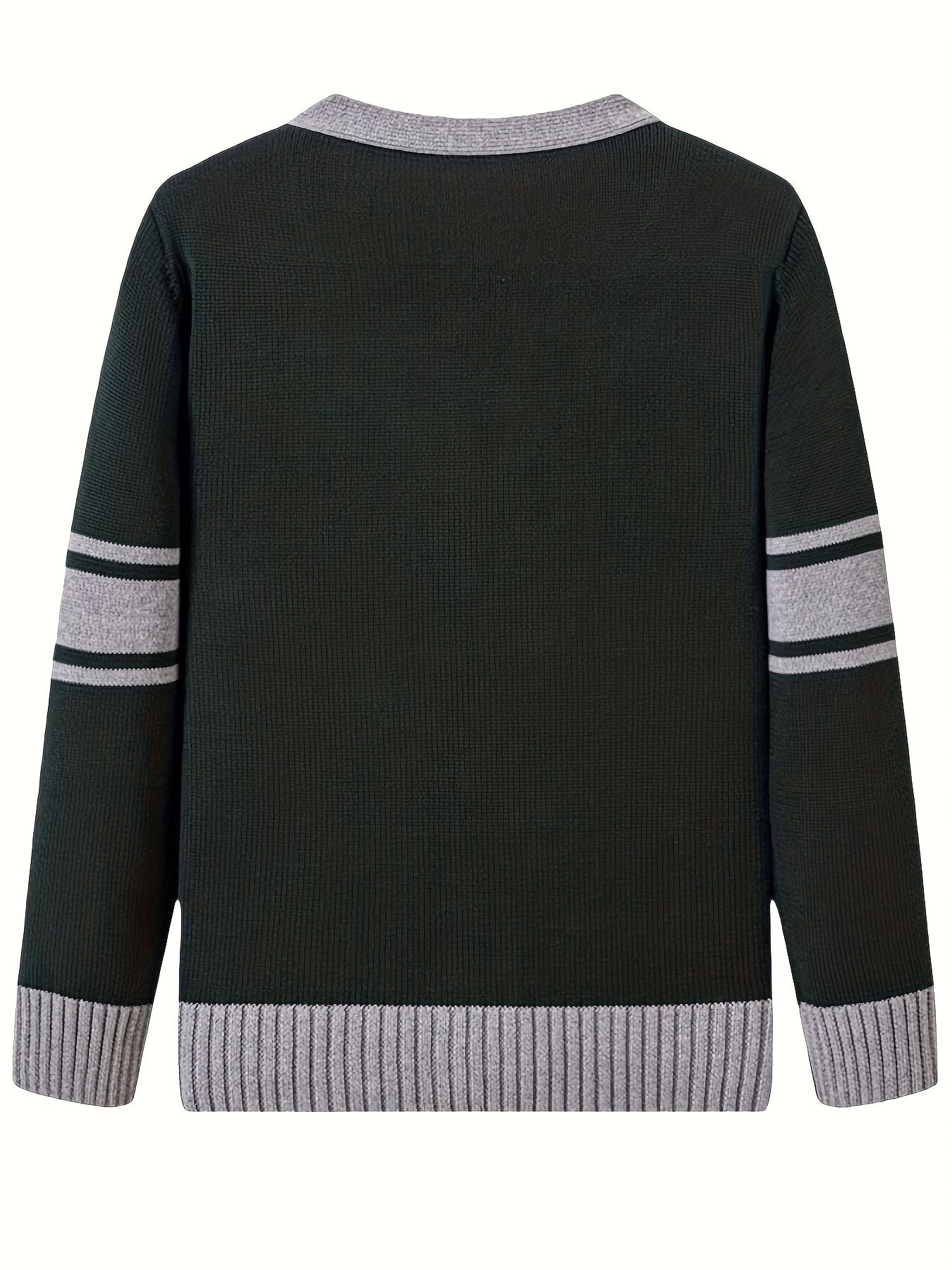 KS0034-DARK 100% Cotton Kids V-Neck Long sleeve Button Cardigan, Boys and Girls Knitwear, Dark Green, Size 170