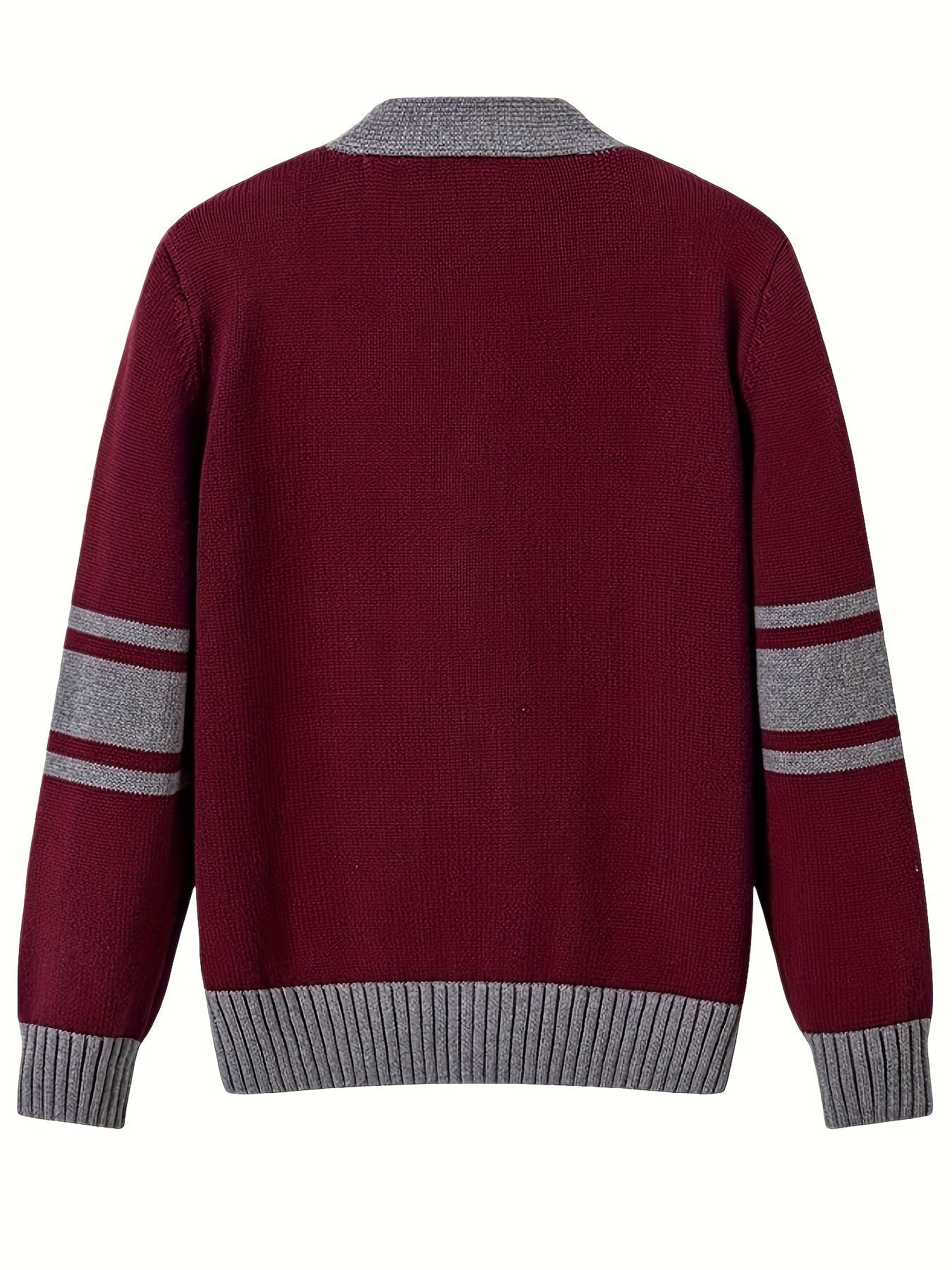 KS0034-WINE 100% Cotton Kids V-Neck Long sleeve Button Cardigan, Boys and Girls Knitwear, Wine Red, Size 160