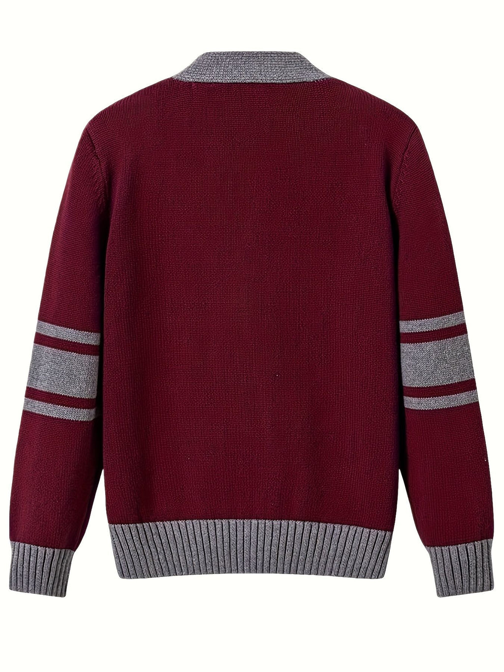 KS0034-WINE 100% Cotton Kids V-Neck Long sleeve Button Cardigan, Boys and Girls Knitwear, Wine Red, Size 170