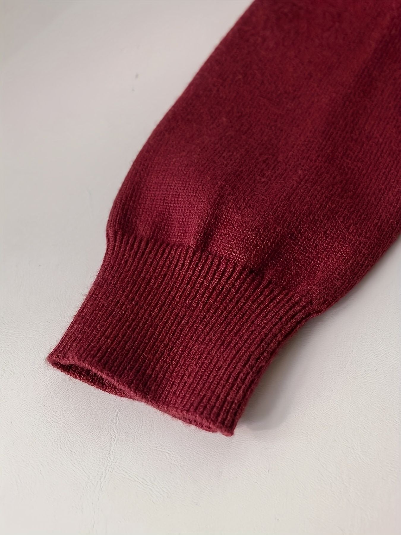 KS0036-WINE Soft Knit Blend Kids V-Neck Long sleeve Button Cardigan, Boys and Girls Knitwear, Wine Red, Size 120