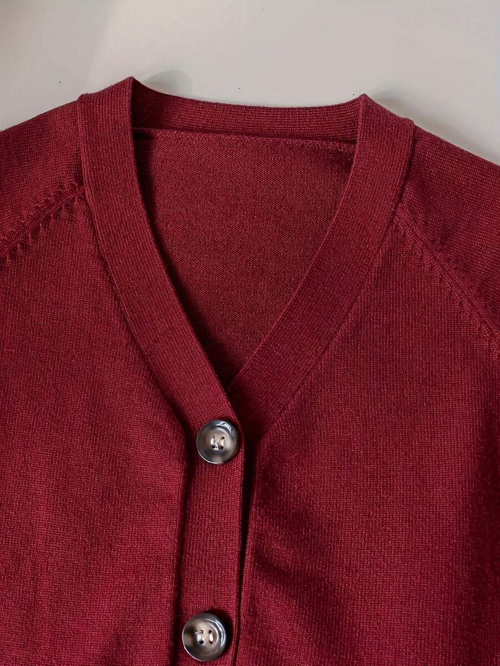 KS0036-WINE Soft Knit Blend Kids V-Neck Long sleeve Button Cardigan, Boys and Girls Knitwear, Wine Red, Size 150
