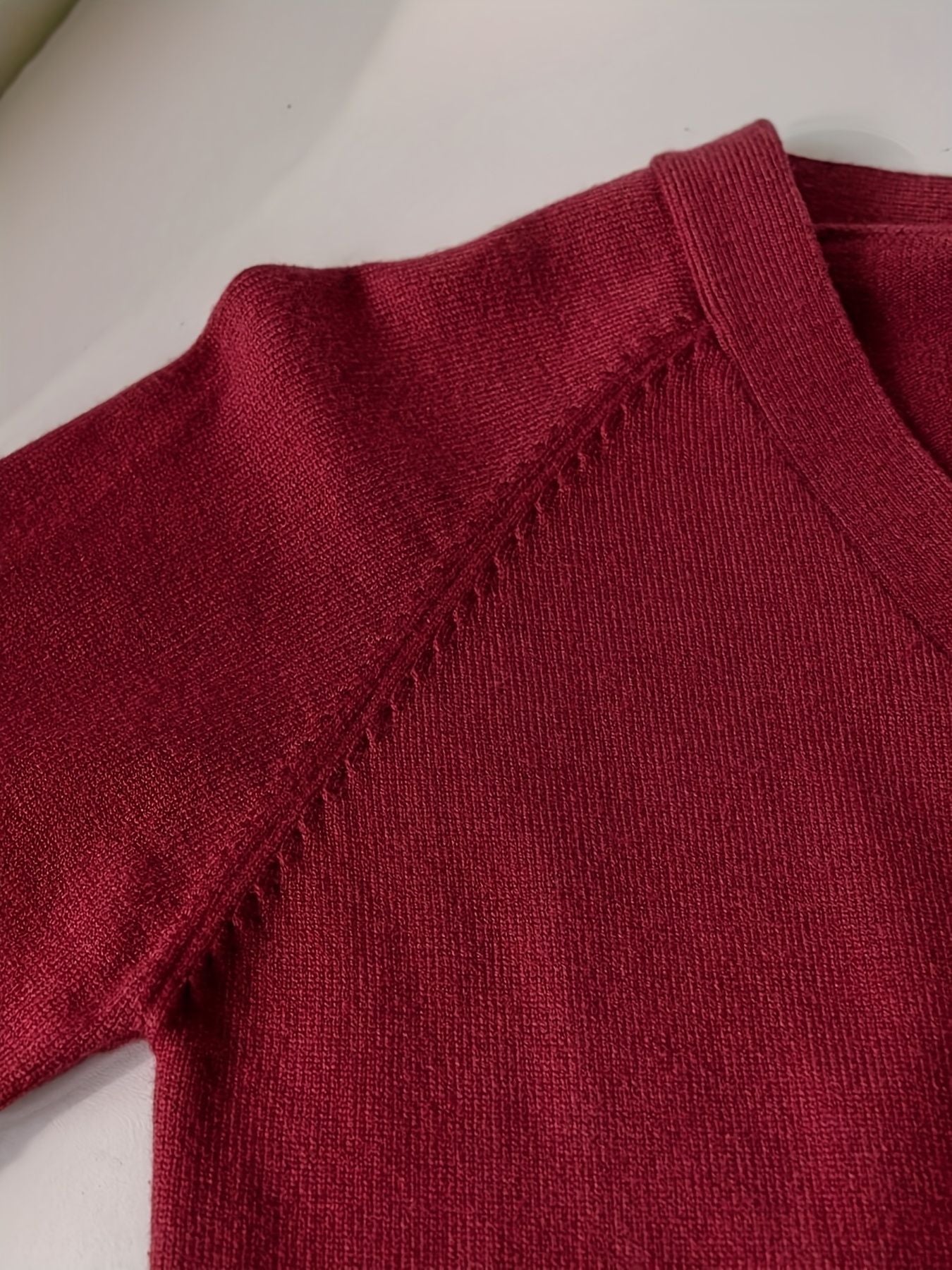 KS0036-WINE Soft Knit Blend Kids V-Neck Long sleeve Button Cardigan, Boys and Girls Knitwear, Wine Red, Size 160