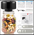 Portable Mason Jar Vacuum Sealer Black, Rechargeable Electric Jar Sealer with LED Display, One-Touch Operation, Type-C Charging, for Mason Jars, Vacuum Bags & Lunch Boxes