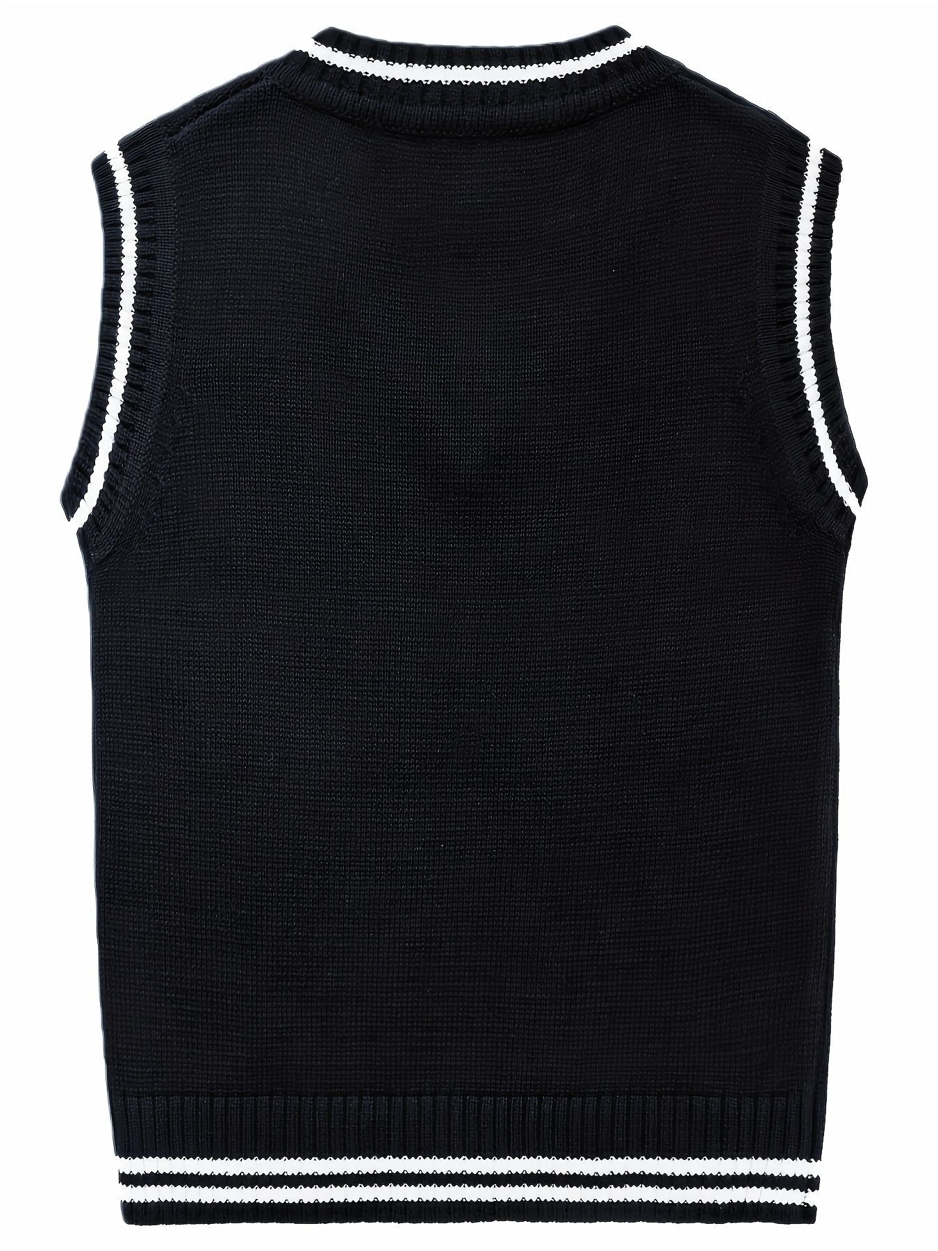 SW002-BL 100% Cotton Kids V-Neck Cable Knit Sweater Vest, Boys and Girls Knitwear, Bl, Size 110