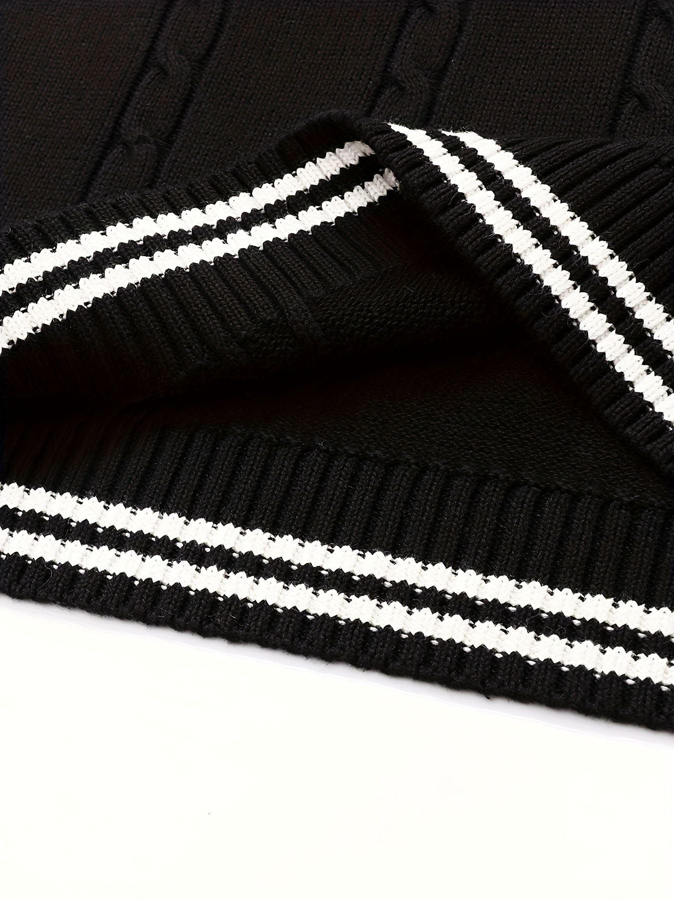 SW002-BL 100% Cotton Kids V-Neck Cable Knit Sweater Vest, Boys and Girls Knitwear, Bl, Size 110