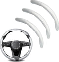 3pcs Universal Carbon Fiber Steering Wheel Cover - Anti-Slip & Segmented Design, Universal 99% Durable Steering Wheel Protector for Men and Women, Car Interior Accessory (White)