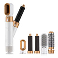 5 in 1 Hot Air Brush Hair Styler Set, Multi Interchangeable Attachments Hair Dryer Brush, Straightener Curler Volumizer Comb, Ionic Blow Dryer Styling Tool for All Hair Types（White））