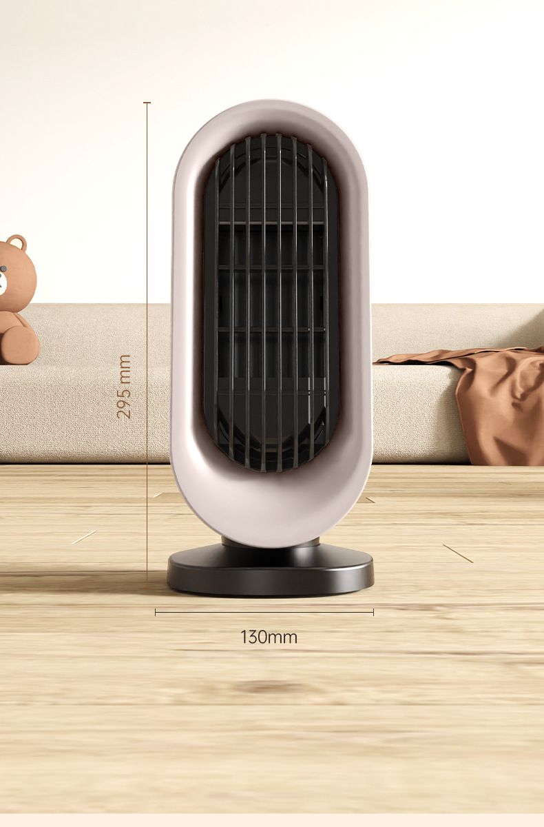 Desktop Vertical Space Heater with Remote Control, Fast Heating PTC Electric Fan Heater, Portable Mini Winter Electric Space Heater for Bedroom Office Home Indoor Heating（White）