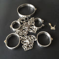 House Of Dasein Metal Restraints Set Stainless Steel Locking Collar Cuffs Kit Bdsm - Male
