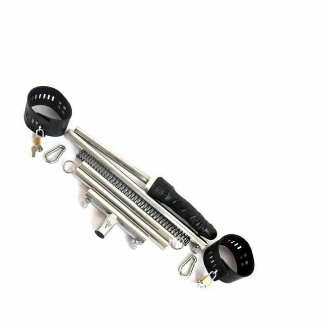 House Of Dasein Stainless Steel Leg Spreader Bar Black Dildo Bondage Device Bdsm Restraints - Black - Metal Cuffs - Men