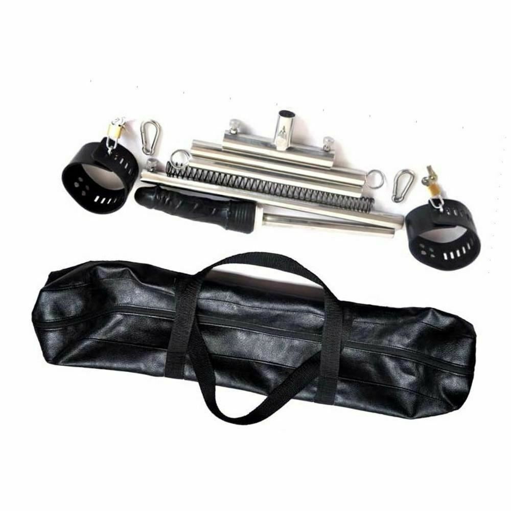 House Of Dasein Stainless Steel Leg Spreader Bar Black Dildo Bondage Device Bdsm Restraints - Black - Metal Cuffs - Men