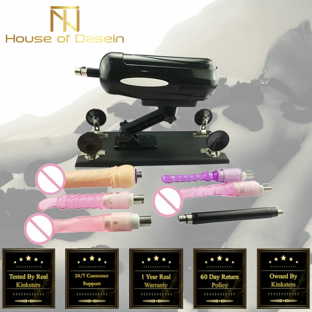 House Of Dasein F2 Automatic Sex Machine 5 Dildos Powerful Thrusting Masturbation Anal - Black