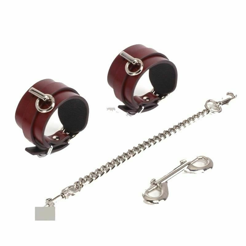 House Of Dasein Genuine Leather Bondage Bdsm Luxury Restraints Kit Kitten Mask Leash - Silver