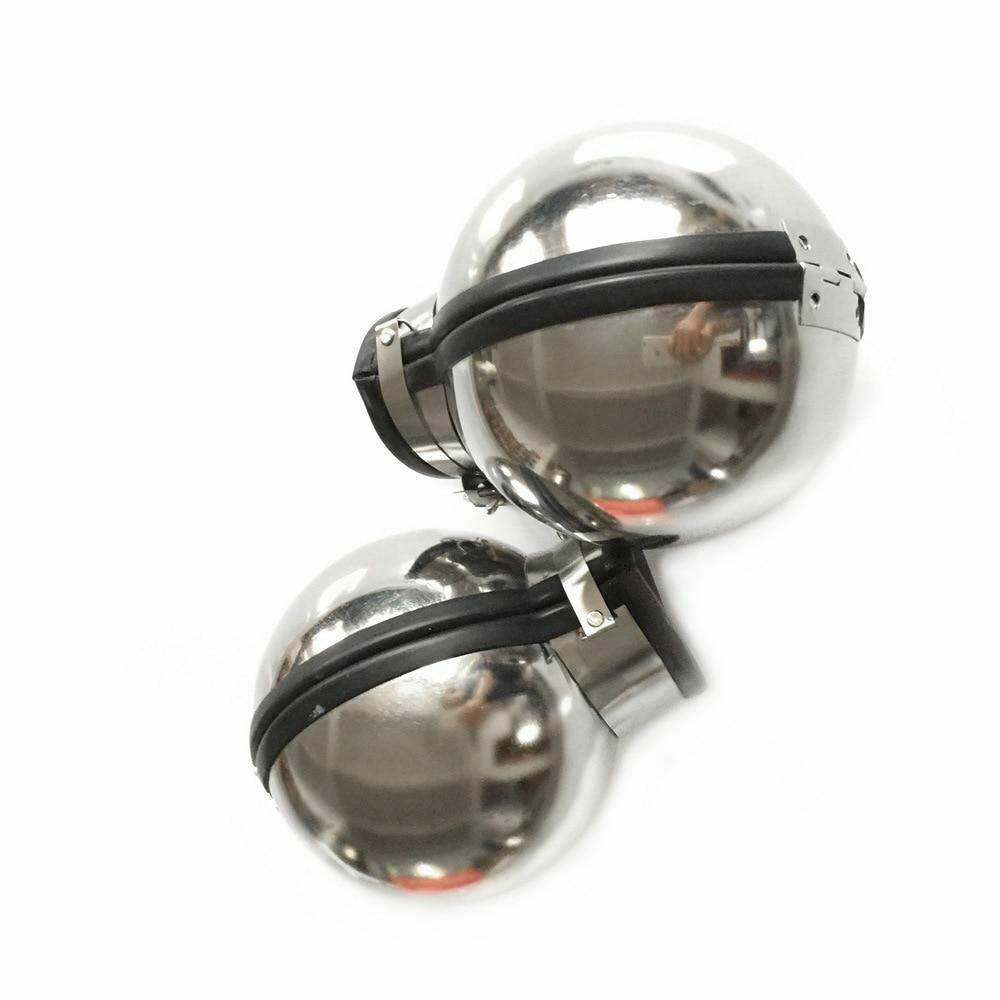 House Of Dasein 3Pcs Stainless Steel Bondage Hood Ball Cuffs Sensory Deprivation Restraints Bdsm - Pink - Male